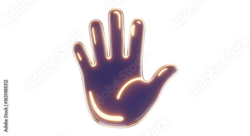 Glowing Hand Illustration on Transparent Background