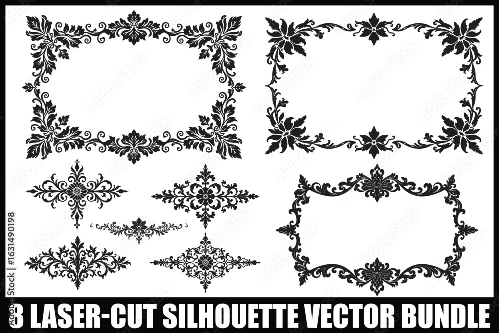Obraz premium Elegant Laser Cut Flourish Bundle