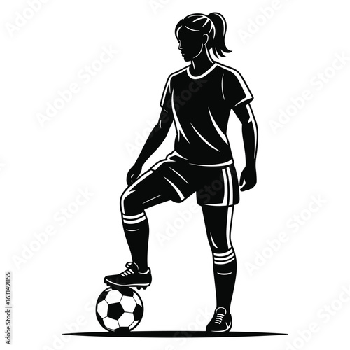 Dynamic athletic runner in full stride silhouette