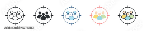 Target Audience Icon Set Multiple Style Collection