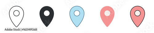 Location Icon Set Multiple Style Collection