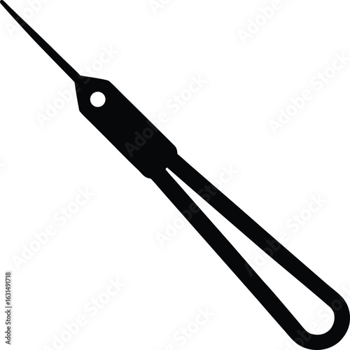 black silhouette a smd soldering tweezer on white .eps