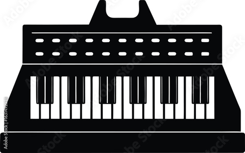 black silhouette a soundboard on white background.eps