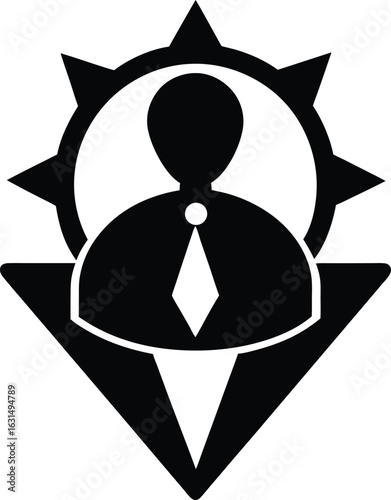 black silhouette a value proposition icon on white.eps