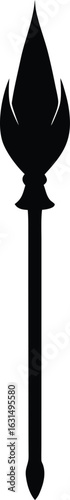 black spear silhouette, medieval weapon clip art preview