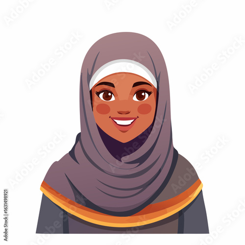 Arab woman wearing traditional headscarf with only eyes visible