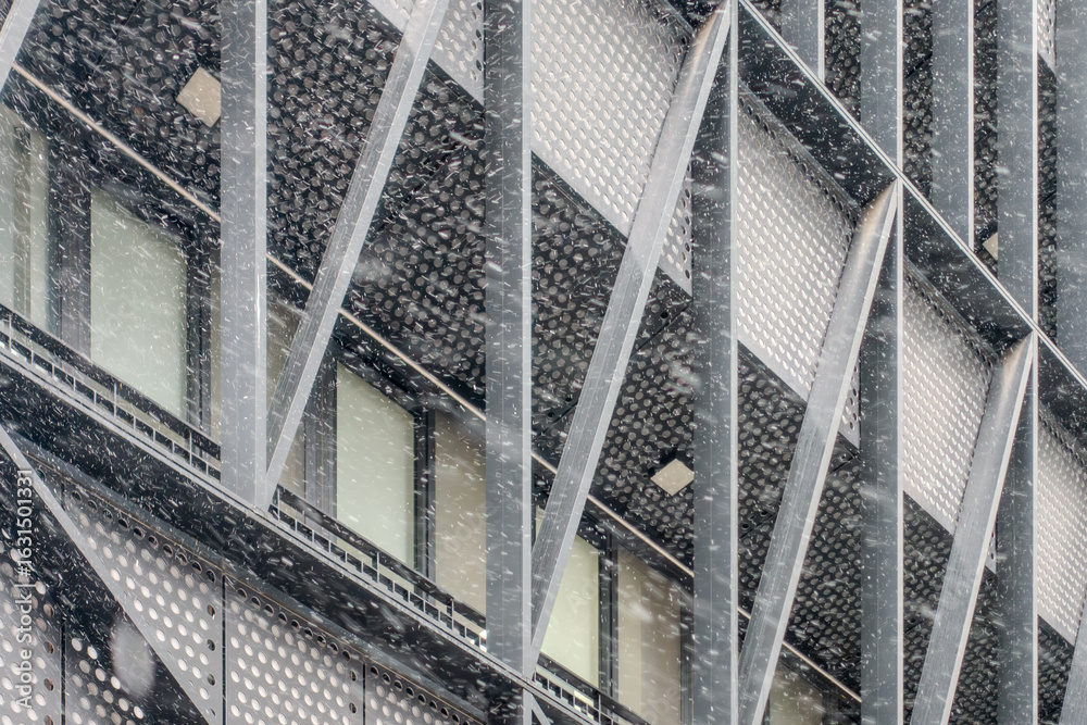 Obraz premium Contemporary office buildings in an urban area with clean lines and modern design.