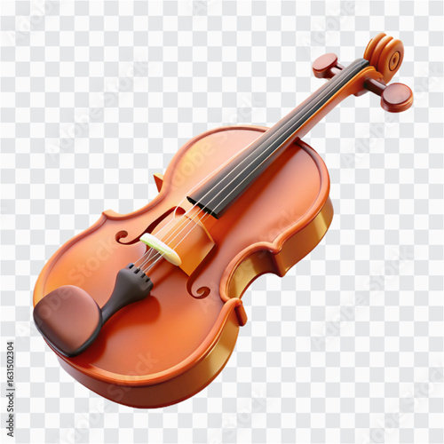 3D Violin Icon | Classical Music Instrument, String Symphony Symbol 01