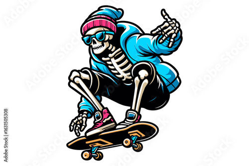 Skeleton skateboarder