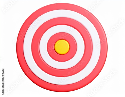 target icon 3d rendering isolated on white background cartoon plastic style icon