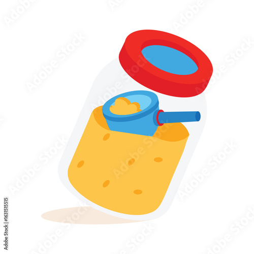 Ready to use 3d style icon of detergent powder bottle