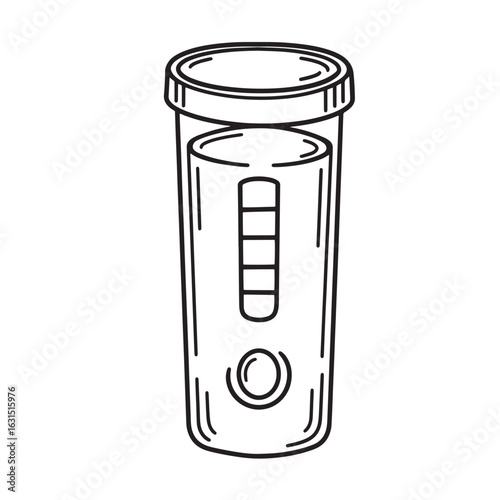Line art illustration of a rapid antigen test kit used for disease detection
