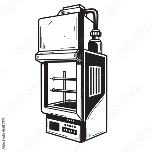 Vector illustration of a fume hood lab equipment suitable for science and research experiments