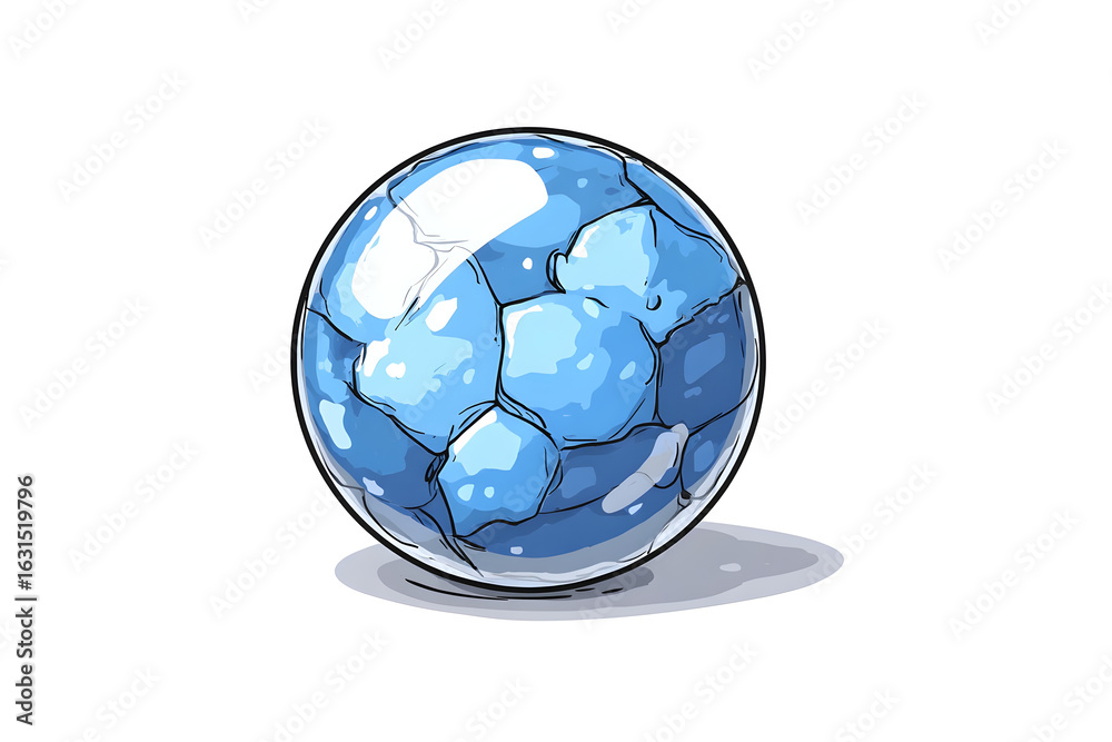 Naklejka premium Shiny blue crystal ball, Halloween magical object in vector style.