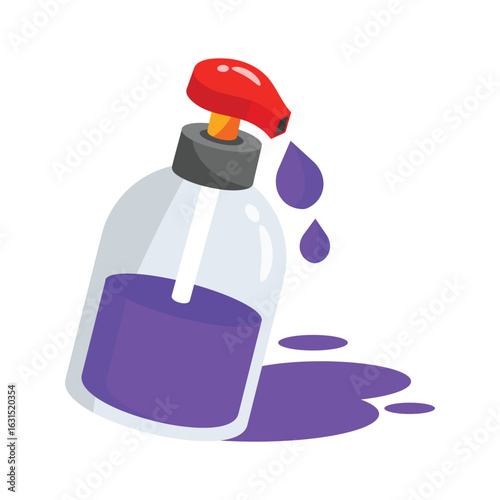 Sleek 3d icon of clear liquid soap container