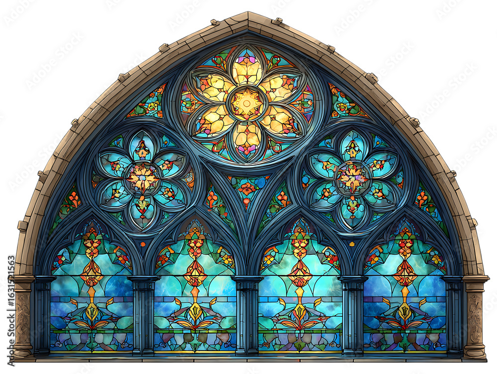 Obraz premium Gothic Stained Glass Window