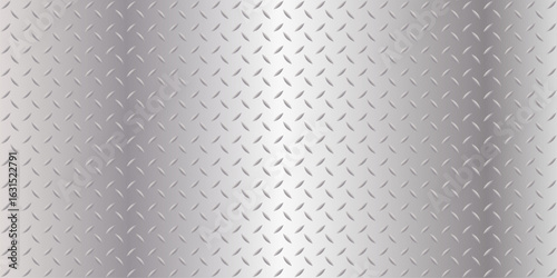 Metallic silver steel sheet industrial diamondplate flooring texture.Diamond plate steel sheet metallic silver shiny surface background. Industrial-themed graphics.
