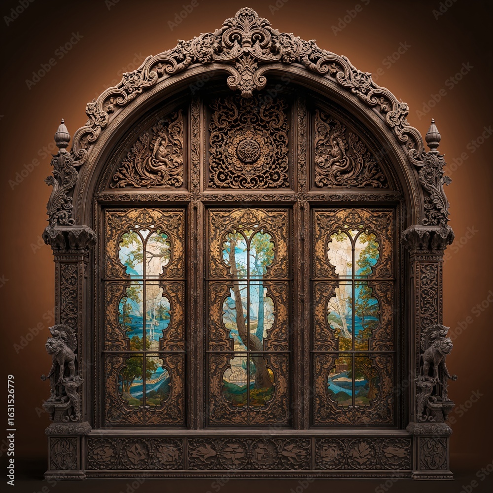 Fototapeta premium Classic windows enhance beautiful architecture with timeless elegance, charming details, and historical design inspiration.