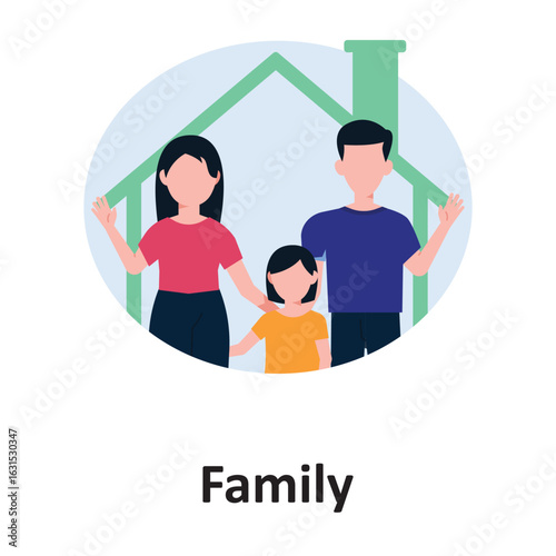 Family Vector Illustration which can easily edit or modify