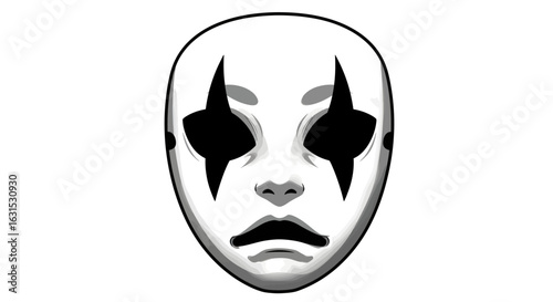 Stylized aggressive monkey head with sharp teeth. A black and white vector illustration of a fierce primate face, concept of rage and power.