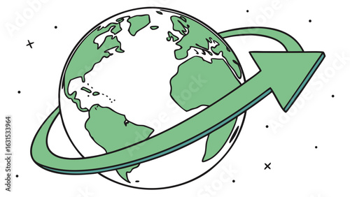 Eco-Friendly Planet: Sustainable Energy Cycle Graphic for the World