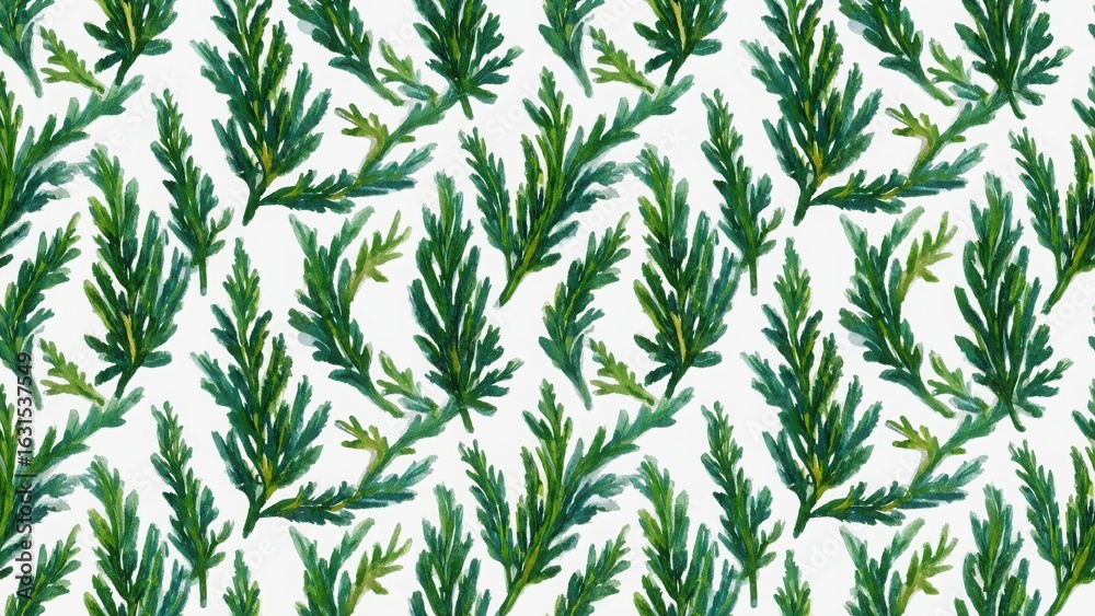 Fototapeta premium seamless watercolor pattern with thuja