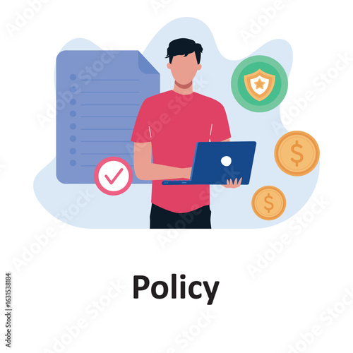 Policy Vector Illustration which can easily edit or modify