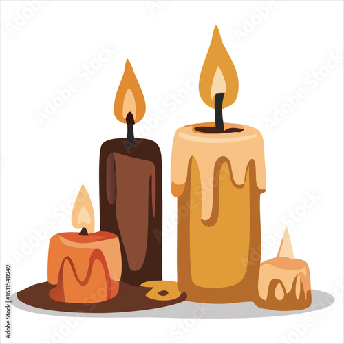 Elegant Dripping Candles Illustration for Home Decor and Relaxation

