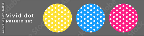鮮やかドットの背景パターンセット