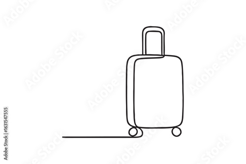 Luggage continuous one line drawing minimalism design