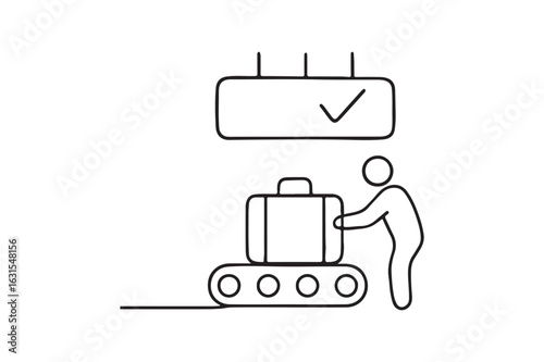 Baggage Claim continuous one line drawing minimalism design