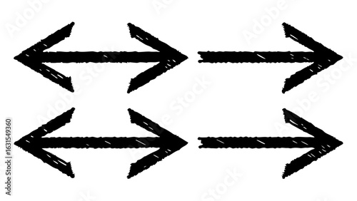 3d icon of four arrows pointing left and right isolated on white