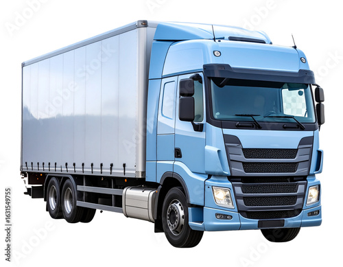 blue truck isolated on white