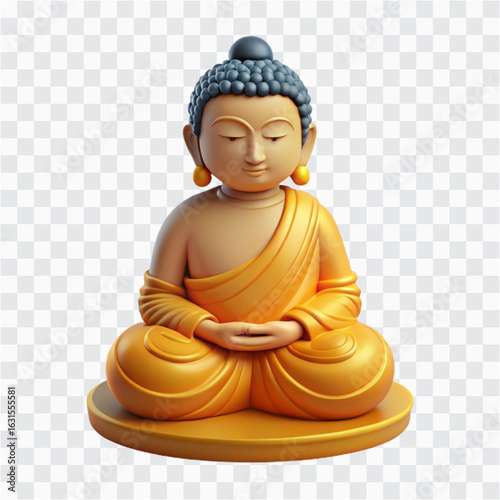 3D Buddha Statue Icon | Spiritual Peace, Mindfulness & Sacred Symbol 2