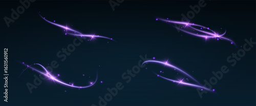 Fire trail wave, bright glow speed curve line. Glowing gold and white light stream, vector, png. Light curve line swirl effect.