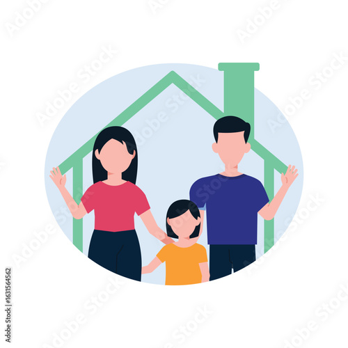 Family Vector Illustration which can easily edit or modify