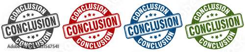 conclusion stamp. conclusion round stamp set isolated on white background