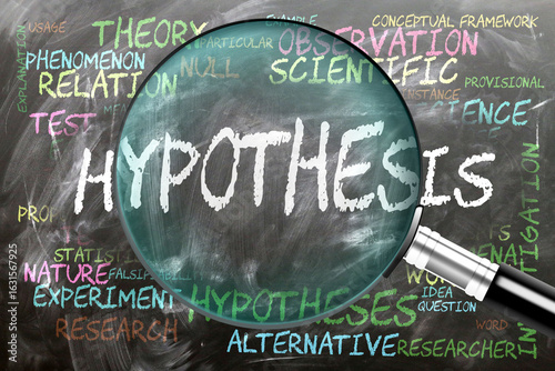 Photos Hypothesis being studied, examined - under close inspection