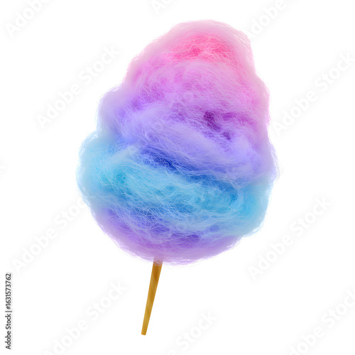 Cotton Candy Floss on Stick Multicolored Pink Blue Purple