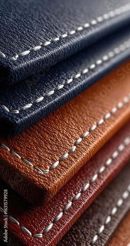 Close-up of layered leather