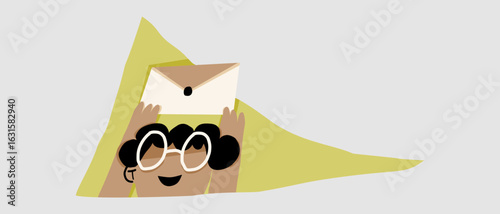 a woman happy getting email vector illustration, perfect for social media, banner or other creative project