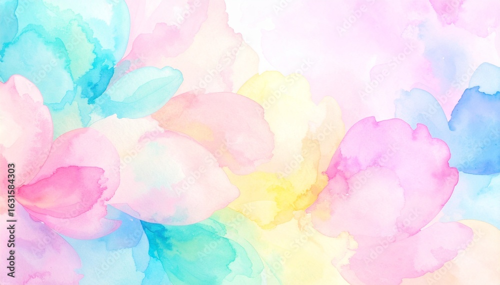 Obraz premium Pastel Watercolor Flower Petals Abstract Background.