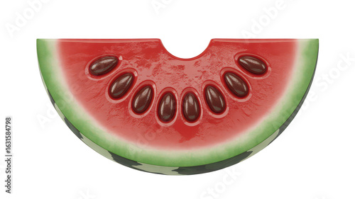 Juicy watermelon slice with seeds isolated on transparent background