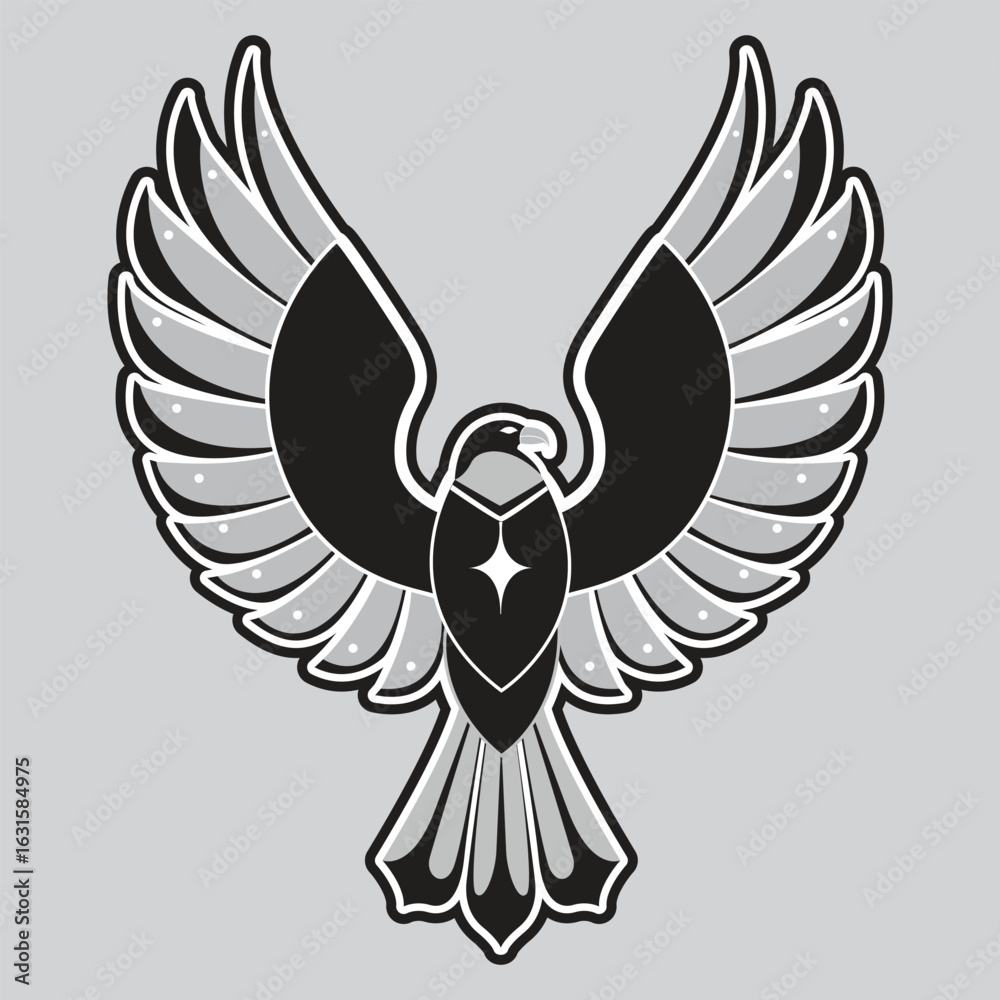 Obraz premium Flat Design Eagle Mascot Logo