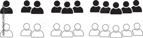 User check mark group icon set, Group Verification, Add friends symbol, Vector illustration,
