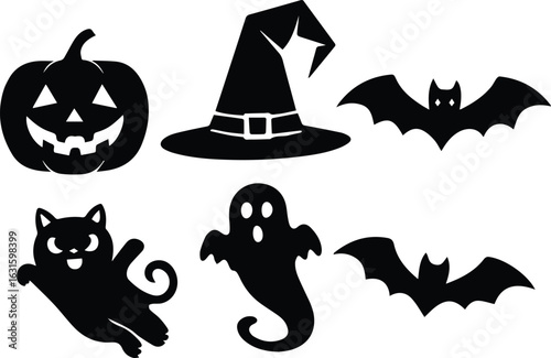 Halloween Symbols Silhouette Set