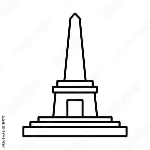 Vector art of obelisk monument isolated