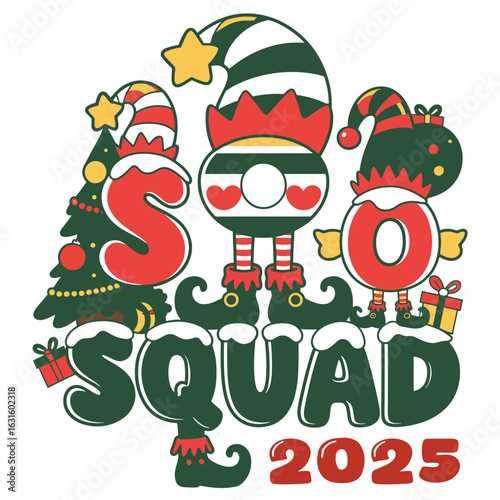 Festive  squad 2025 christmas celebration t shirt design