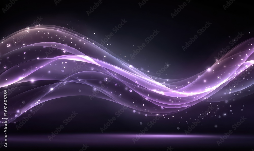 Fototapeta premium Abstract waves of light, purple, glowing