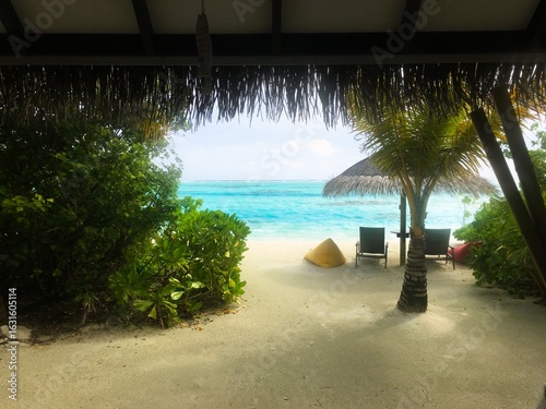 View from the cabana on a tropical beach